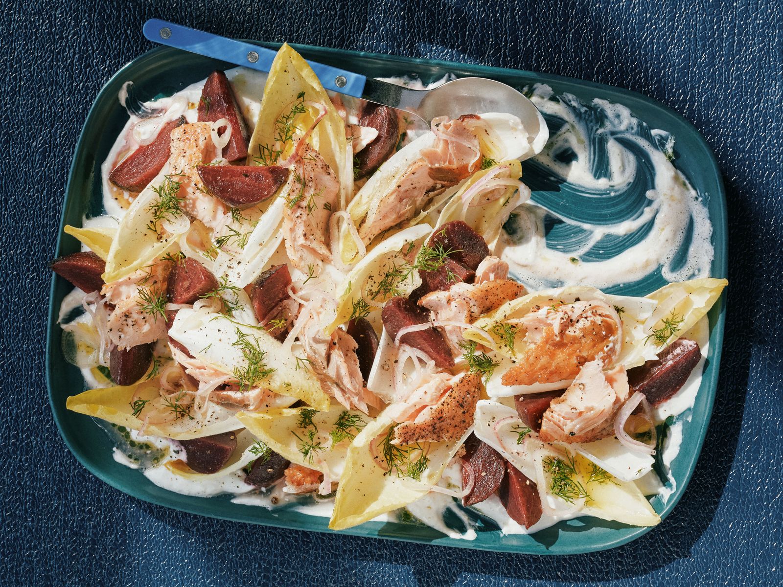 Beet-Salmon Salad With Horseradish Yogurt